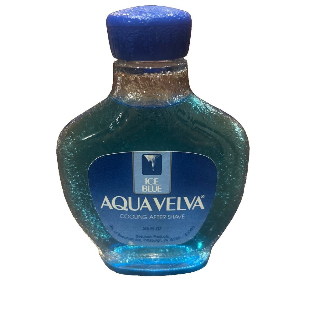 Vintage Aqua Velva ICE BLUE Men 3.5 Fl Oz Cooling After Shave New Old Stock Full